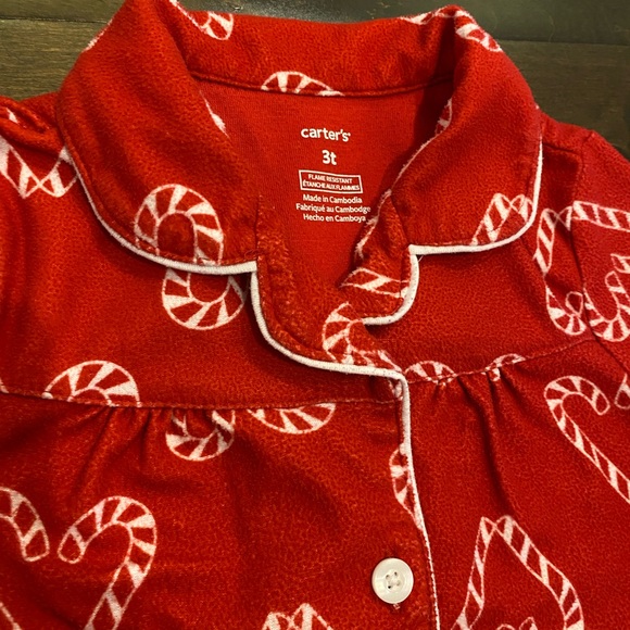 Carters Candy Cane Pajamas Size 3T - Picture 3 of 3